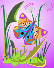 Jolly Daubs Digital Art: A butterfly in the gras.