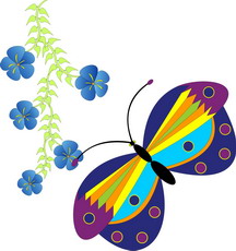 Jolly Daubs Digital Art: A butterfly on a flower.