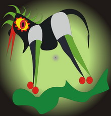 Jolly Daubs Digital Art: A surreal horse on rolls.