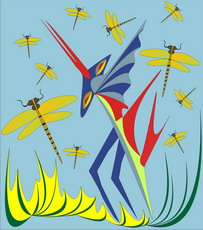 Jolly Daubs Digital Art: An extravagant drgonfly.