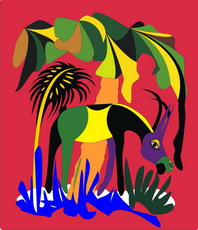 Jolly Daubs Digital Art: A colored forest anmimal.