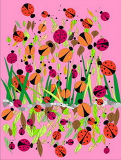Jolly Daubs Digital Art: A picture full of ladybirds.