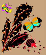 Jolly Daubs Digital Art: Colored potatoe beetle.