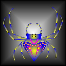 Jolly Daubs Digital Art: A spider from the series networked city.