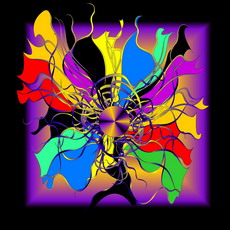 Jolly Daubs Digitalkunst: Bild mit abstrakten Mustern.