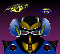 Jolly Daubs Digital Art: An extravagant space pilot in a futuristic uniform.
