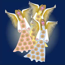 Jolly Daubs Digital Art: Angel for a Christmas decoration.