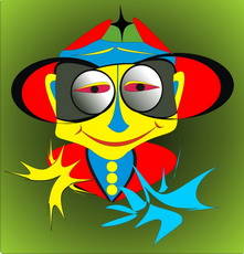 Jolly Daubs Digital Art: Portrait of a man with huge glasses.