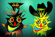 Jolly Daubs Digital Art: The portrait of a head with much prickles.