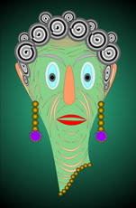 Jolly Daubs Digital Art: The portrait of a olderly prig.