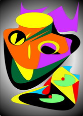 Jolly Daubs Digital Art: A mask with twisted eyes.
