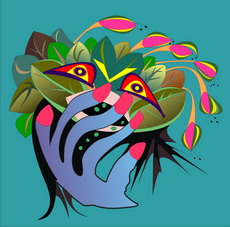 Jolly Daubs Digital Art: A hand takes a leave and it is frightened.