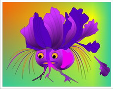 Jolly Daubs Digital Art: A personified cabbagehead.