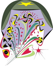 Jolly Daubs Digital Art: Surreal, diabolic blossoms under a military  helmet.
