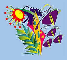 Jolly Daubs Digital Art: A flower with a crone.