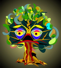 Jolly Daubs Digital Art: The sick tree seems sad.