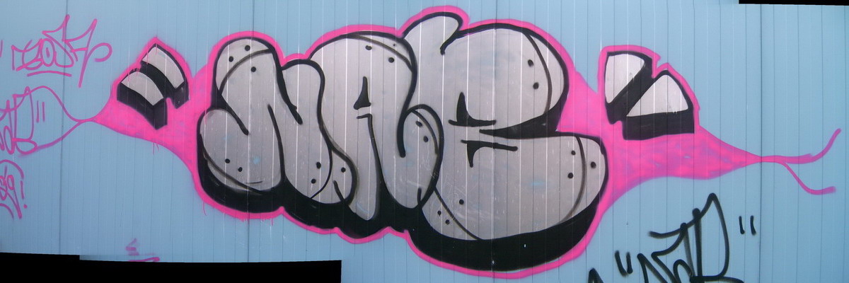 Graffiti and street art from a photo tour in Bremen including colourful sprayed tags and top-to-bottoms.