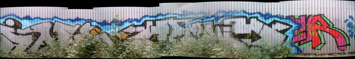 Graffiti and street art from a photo tour in Bremen including colourful sprayed tags and top-to-bottoms.