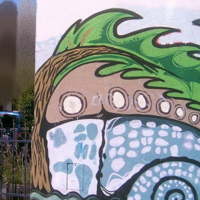 Graffiti and street art from a photo tour in Bremen including colourful sprayed tags and top-to-bottoms.