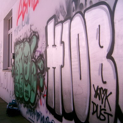 Graffiti and street art from a photo tour in Bremen including colourful sprayed tags and top-to-bottoms.