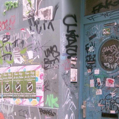 Graffiti and street art from a photo tour in Bremen including colourful sprayed tags and top-to-bottoms.