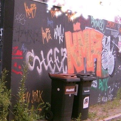 Graffiti and street art from a photo tour in Bremen including colourful sprayed tags and top-to-bottoms.