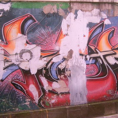 Graffiti and street art from a photo tour in Bremen including colourful sprayed tags and top-to-bottoms.