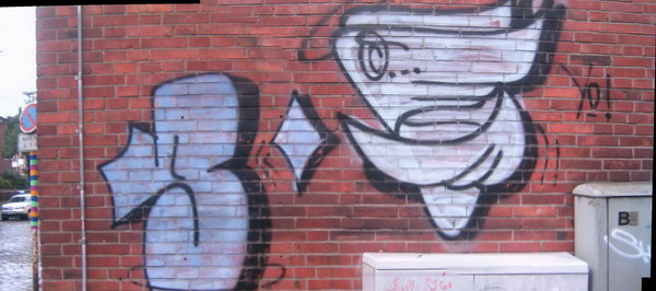 Graffiti and street art from a photo tour in Bremen including colourful sprayed tags and top-to-bottoms.