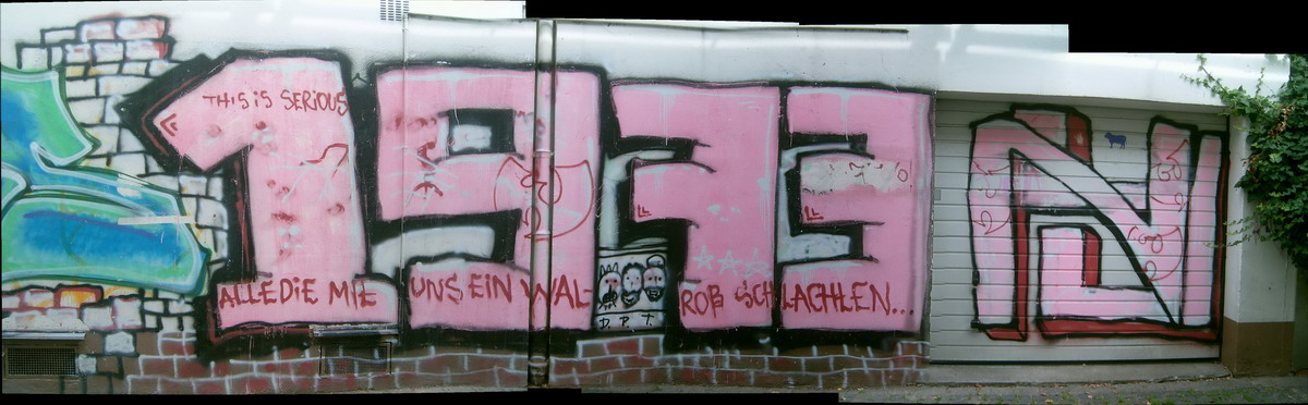Graffiti and street art from a photo tour in Bremen including colourful sprayed tags and top-to-bottoms.