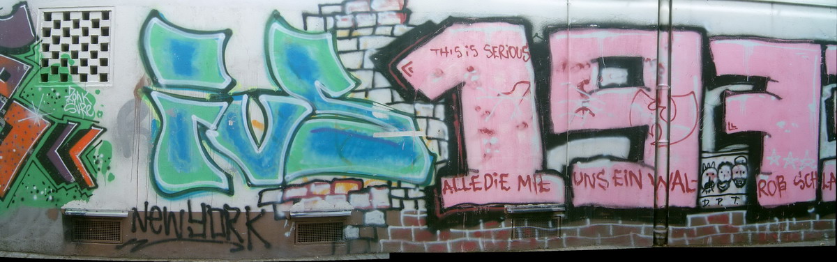 Graffiti and street art from a photo tour in Bremen including colourful sprayed tags and top-to-bottoms.