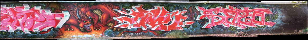 Graffiti and street art from a photo tour in Bremen including colourful sprayed tags and top-to-bottoms.