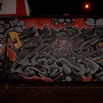 Graffiti and street art from a photo tour in Bremen including colourful sprayed tags and top-to-bottoms.