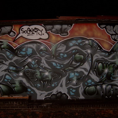 Graffiti and street art from a photo tour in Bremen including colourful sprayed tags and top-to-bottoms.