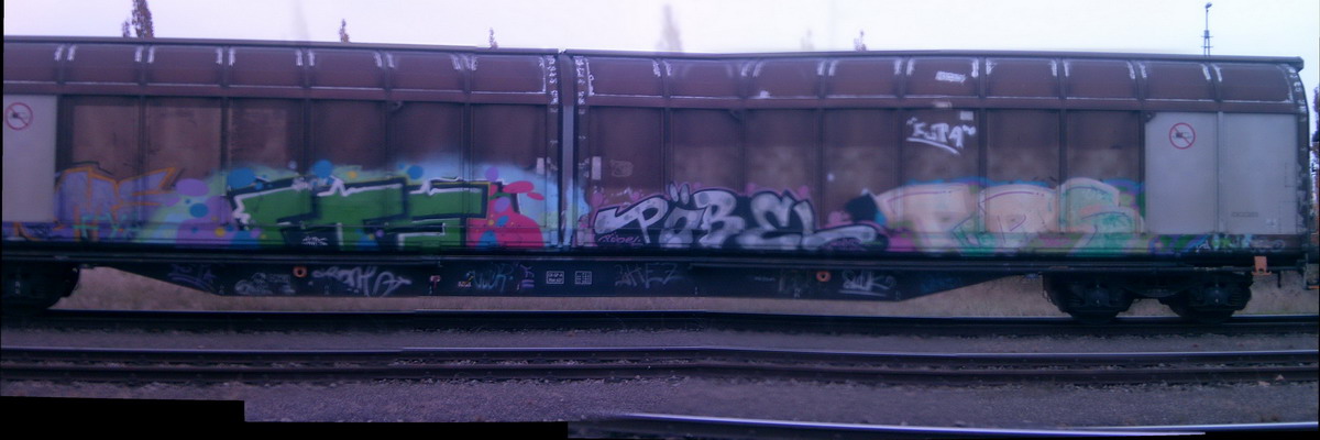 Graffiti and street art from a photo tour in Bremen including colourful sprayed tags and top-to-bottoms.