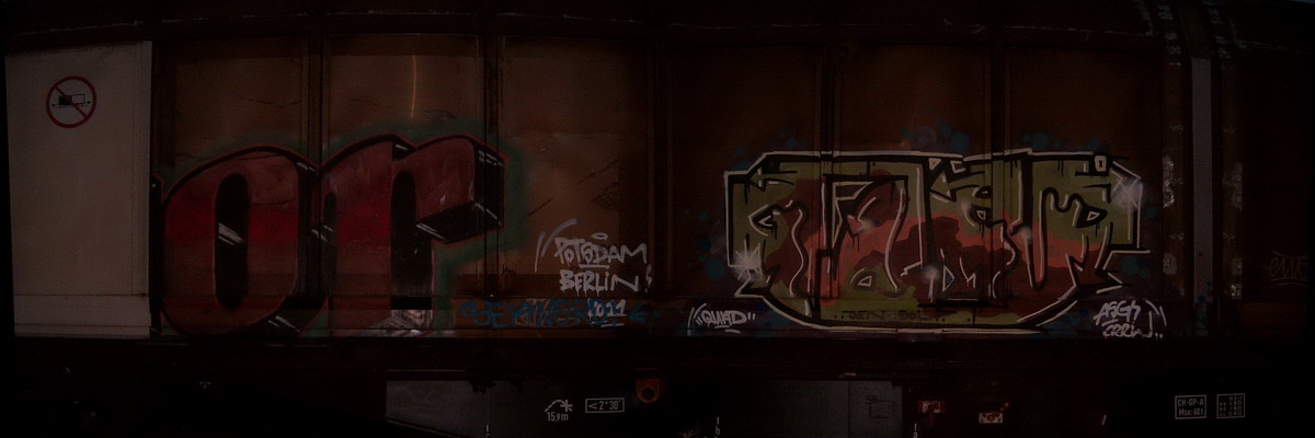 Graffiti and street art from a photo tour in Bremen including colourful sprayed tags and top-to-bottoms.