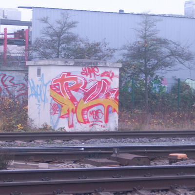 Graffiti and street art from a photo tour in Bremen including colourful sprayed tags and top-to-bottoms.