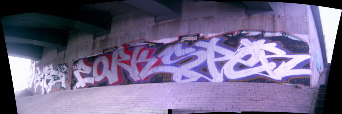 Graffiti and street art from a photo tour in Bremen including colourful sprayed tags and top-to-bottoms.