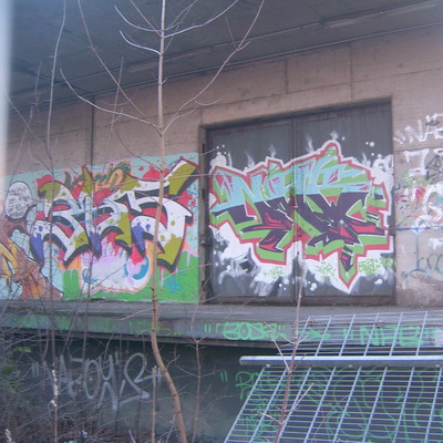 Graffiti and street art from a photo tour in Bremen including colourful sprayed tags and top-to-bottoms.