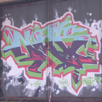 Graffiti and street art from a photo tour in Bremen including colourful sprayed tags and top-to-bottoms.