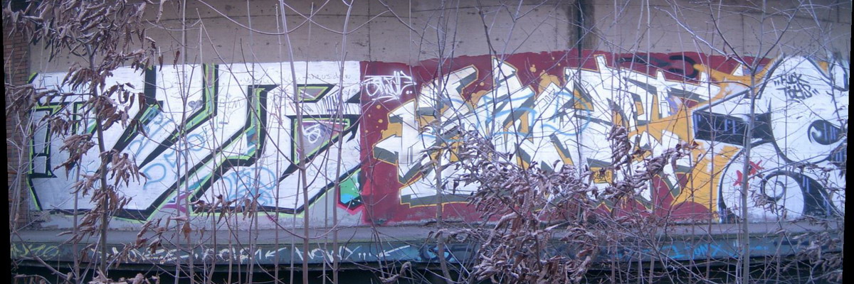 Graffiti and street art from a photo tour in Bremen including colourful sprayed tags and top-to-bottoms.