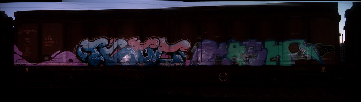 Graffiti and street art from a photo tour in Bremen including colourful sprayed tags and top-to-bottoms.