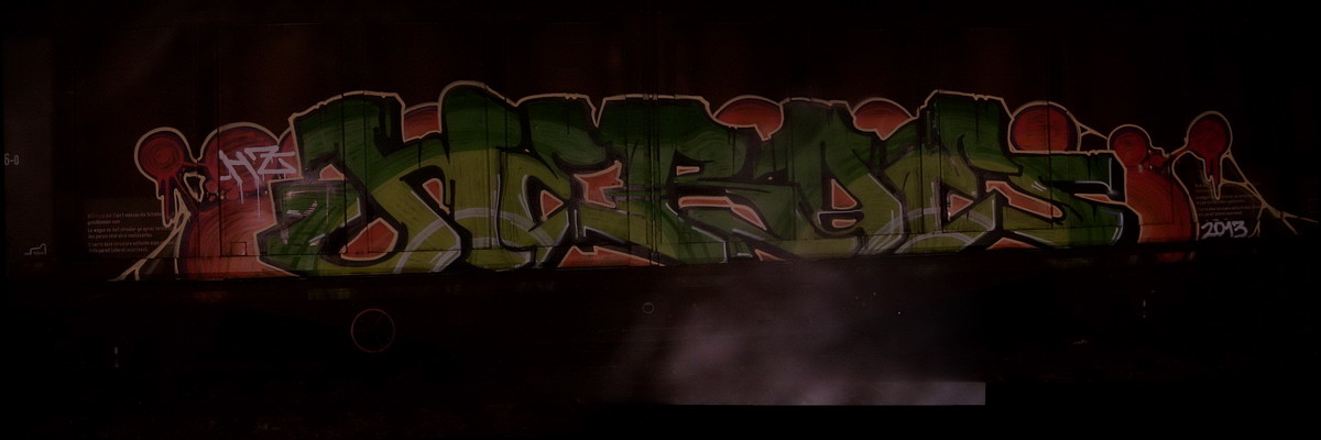 Graffiti and street art from a photo tour in Bremen including colourful sprayed tags and top-to-bottoms.