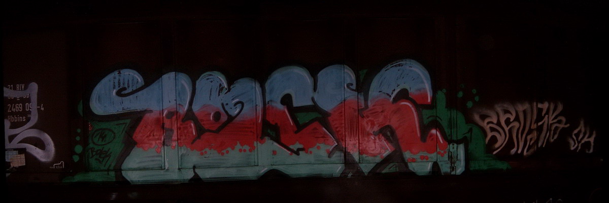 Graffiti and street art from a photo tour in Bremen including colourful sprayed tags and top-to-bottoms.