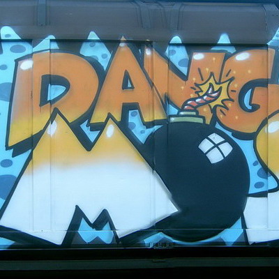 Graffiti and street art from a photo tour in Bremen including colourful sprayed tags and top-to-bottoms.