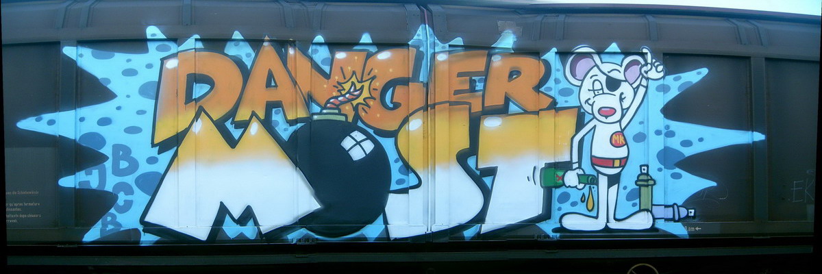Graffiti and street art from a photo tour in Bremen including colourful sprayed tags and top-to-bottoms.