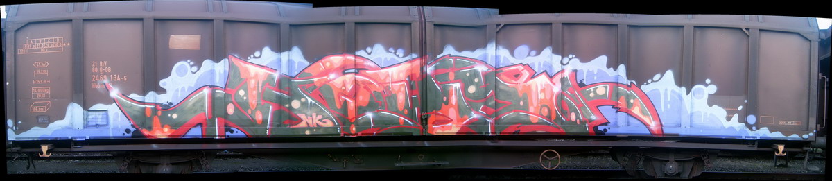 Graffiti and street art from a photo tour in Bremen including colourful sprayed tags and top-to-bottoms.