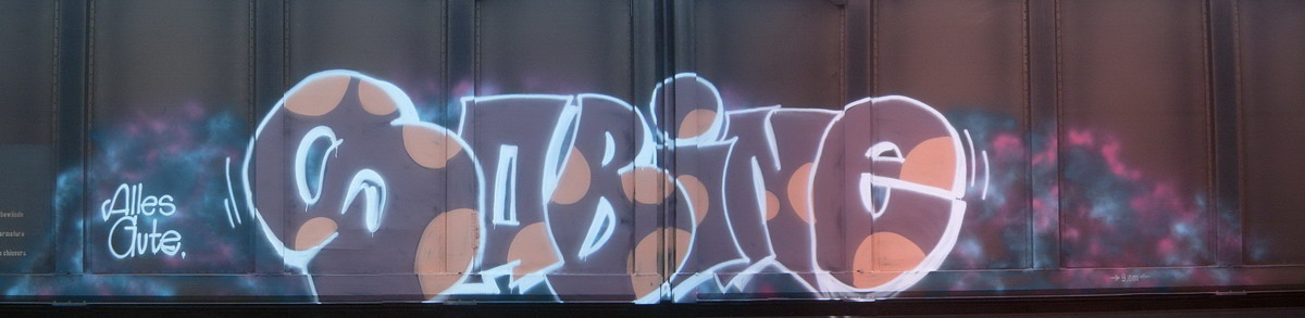 Graffiti and street art from a photo tour in Bremen including colourful sprayed tags and top-to-bottoms.