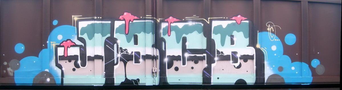 Graffiti and street art from a photo tour in Bremen including colourful sprayed tags and top-to-bottoms.