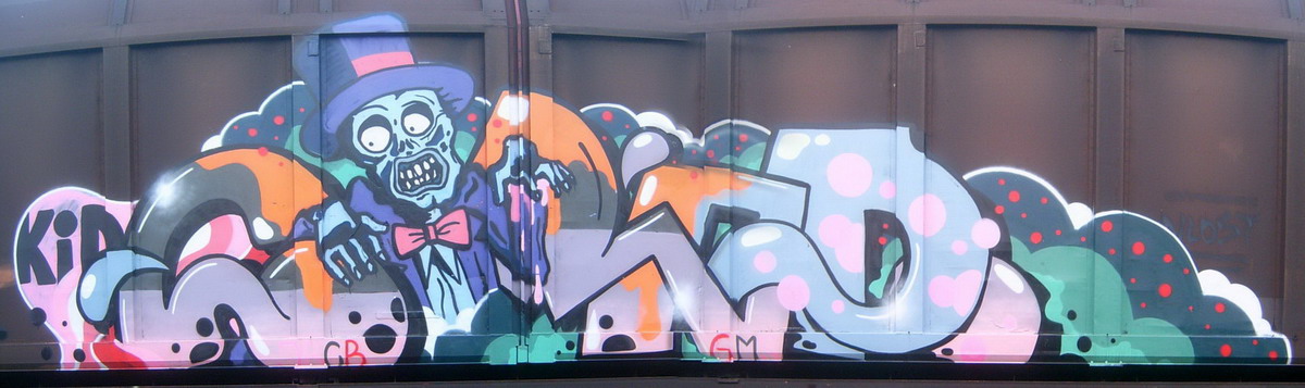 Graffiti and street art from a photo tour in Bremen including colourful sprayed tags and top-to-bottoms.