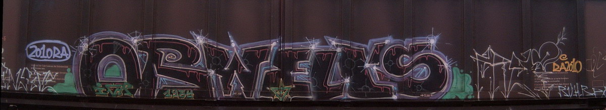 Graffiti and street art from a photo tour in Bremen including colourful sprayed tags and top-to-bottoms.